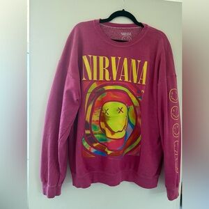 Urban Outfitters hot pink Nirvana oversized sweatshirt